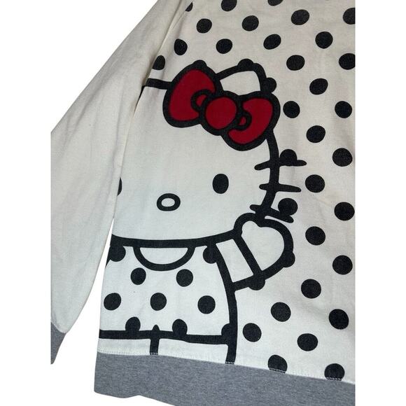 Hello Kitty Polka Dots Pullover Sweatshirt Womens Top Size Large Kawaii - Picture 2 of 6